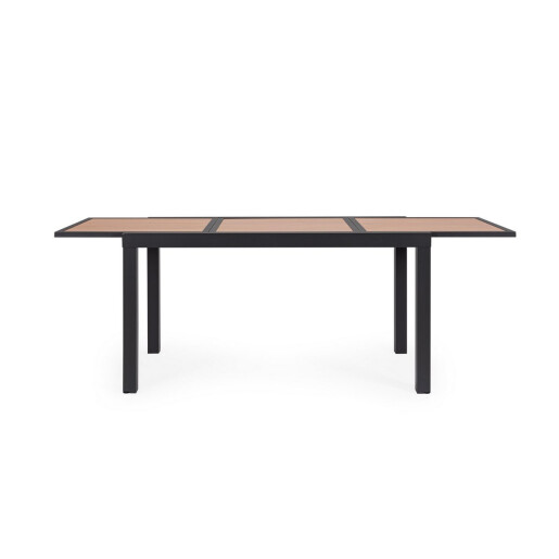 Masa extensibila aluminiu gri antracit maro Hilija 140/210x77x75 cm