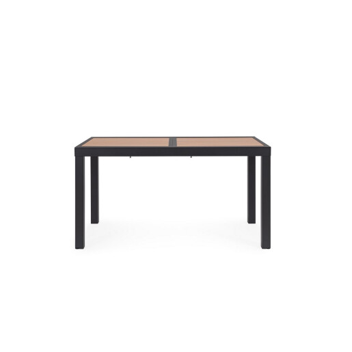 Masa extensibila aluminiu gri antracit maro Hilija 140/210x77x75 cm