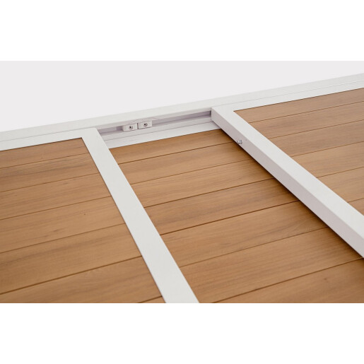 Masa extensibila aluminiu alb maro Hilija 160/240x90x75 cm