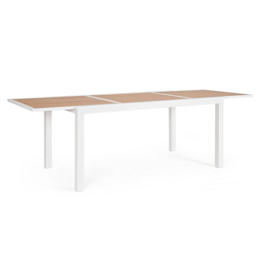 Masa extensibila aluminiu alb maro Hilija 160/240x90x75 cm