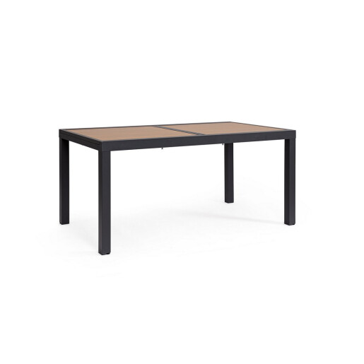 Masa extensibila aluminiu gri antracit maro Hilija 160/240x90x75 cm