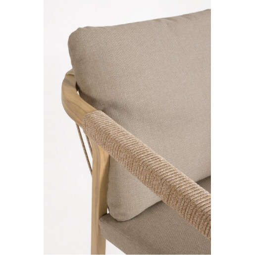 Set 4 scaune gradina, terasa aluminiu maro textil bej Kalimera 55x62x79h