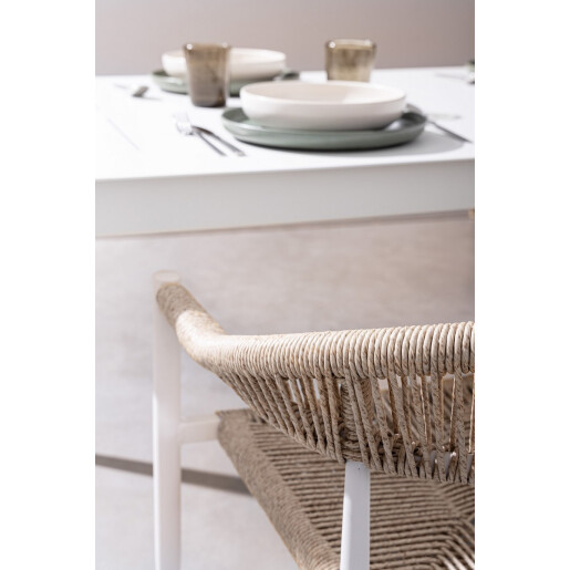 Set 4 scaune alb natur Jandia 56x60x78 cm