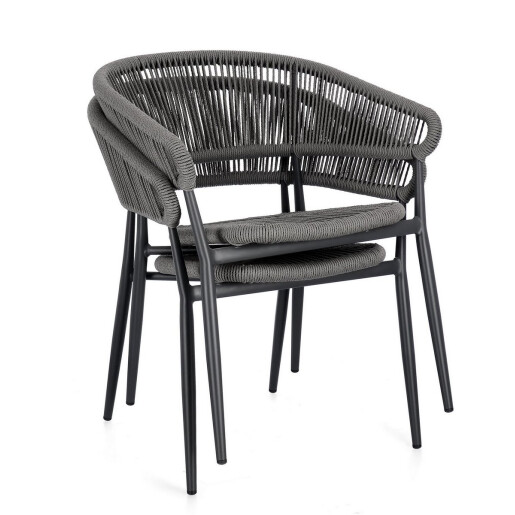 Set 4 scaune gri Algaida 62x64x76 cm