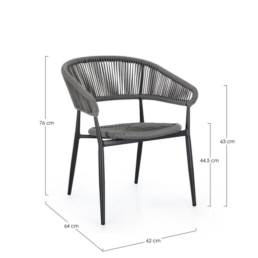 Set 4 scaune gri Algaida 62x64x76 cm