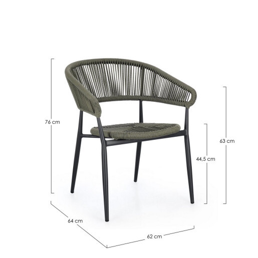 Set 4 scaune gri antracit verde Algaida 62x64x76 cm