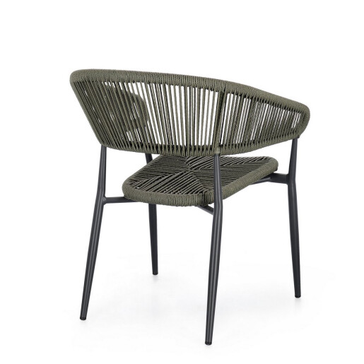 Set 4 scaune gri antracit verde Algaida 62x64x76 cm
