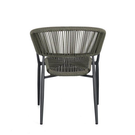 Set 4 scaune gri antracit verde Algaida 62x64x76 cm