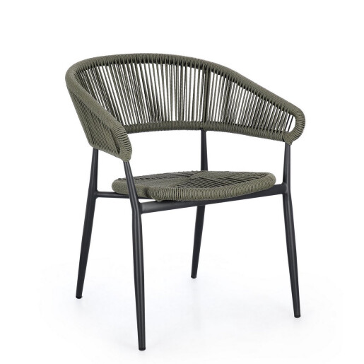 Set 4 scaune gri antracit verde Algaida 62x64x76 cm