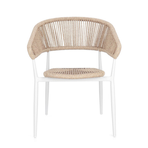 Set 4 scaune alb natur Algaida 62x64x76 cm