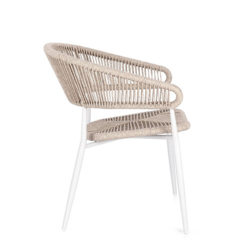 Set 4 scaune alb natur Algaida 62x64x76 cm