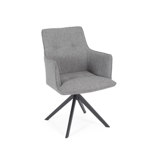 Set 2 fotolii rotative aluminiu gri charcoal textil gri Skagen 61x62x90h