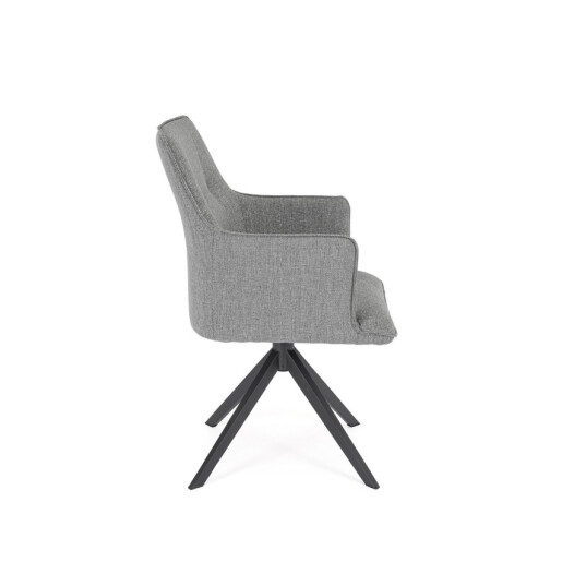 Set 2 fotolii rotative aluminiu gri charcoal textil gri Skagen 61x62x90h