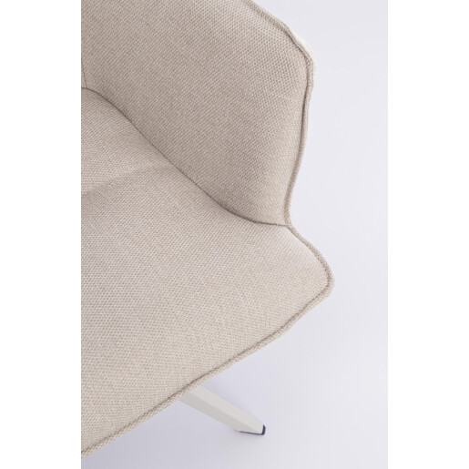 Set 2 fotolii rotative aluminiu alb charcoal textil bej Skagen 61x62x90h