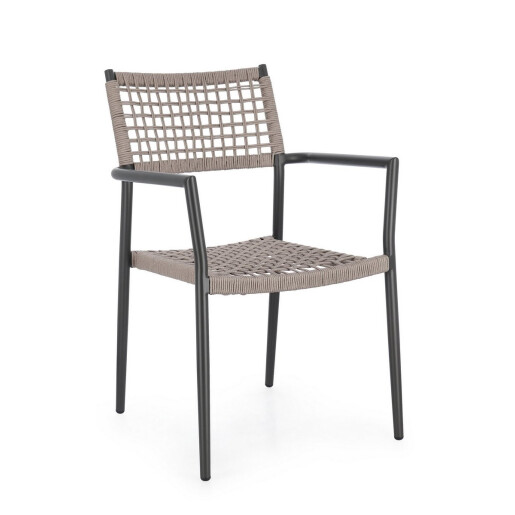 Set 4 scaune gri antracit bej Caleta 56x60x86 cm