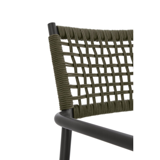 Set 4 scaune gri antracit verde Caleta 56x60x86 cm