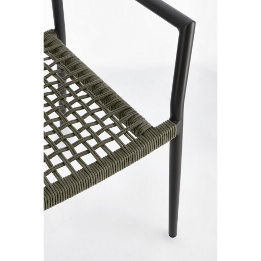 Set 4 scaune gri antracit verde Caleta 56x60x86 cm
