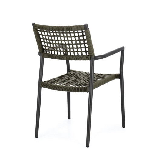 Set 4 scaune gri antracit verde Caleta 56x60x86 cm
