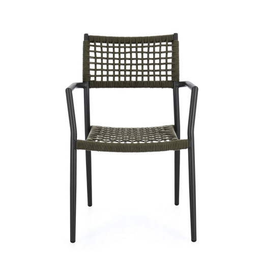 Set 4 scaune gri antracit verde Caleta 56x60x86 cm