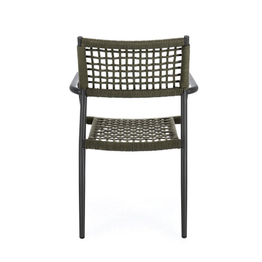Set 4 scaune gri antracit verde Caleta 56x60x86 cm