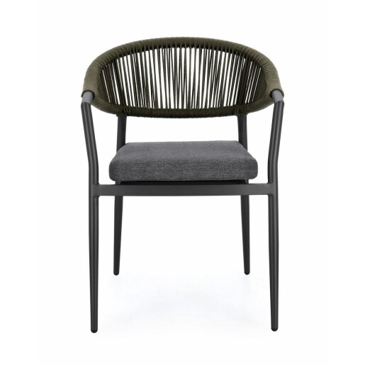 Set 4 scaune gri antracit verde Millor 57x61x78 cm