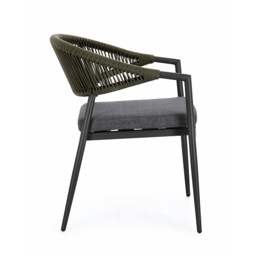 Set 4 scaune gri antracit verde Millor 57x61x78 cm