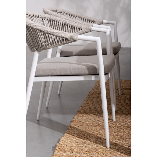 Set 4 scaune alb bej Millor 57x61x78 cm