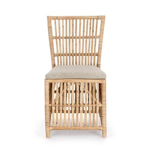 Scaun ratan natur perna bej Elvas 58x59x92 cm