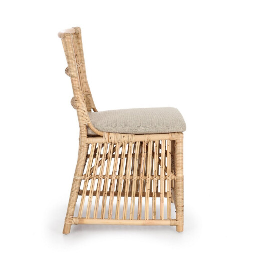 Scaun ratan natur perna bej Elvas 58x59x92 cm