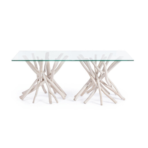 Masuta lemn sticla Sahel 110x60x40 cm