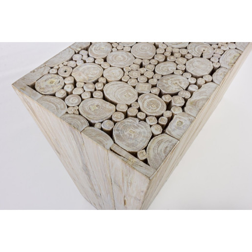 Consola lemn natur patinat cu alb Ermitas 109 cm x 30 cm x 79 h