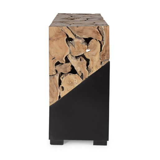 Consola din lemn natur si otel negru Grenada 120 cm x 40 cm x 80 h