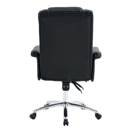 Scaun birou suport picioare piele ecologica neagra Rodik 66x64x106-116 cm