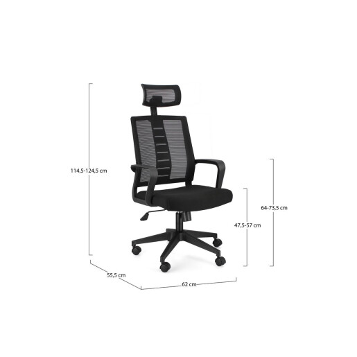 Scaun birou negru Roman 62x55.5x114.5/124.5 cm