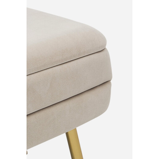 Banca tapiterie velur bej Pavlina 79.5x37.5x42 cm