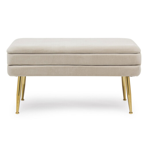 Banca tapiterie velur bej Pavlina 79.5x37.5x42 cm