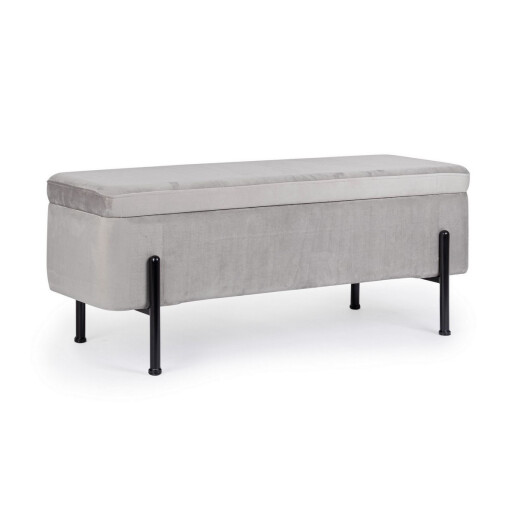 Banca tapiterie velur gri Irina 110x42x42 cm