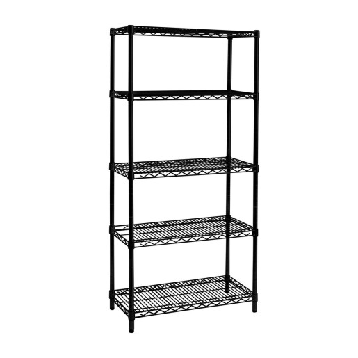 Raft 5 polite crom negru 75x35x160 cm