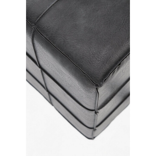 Taburet piele ecologica gri Larisa 43x43x43 cm