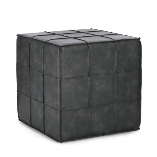 Taburet piele ecologica gri Larisa 43x43x43 cm