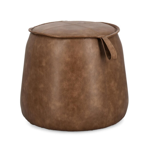 Taburet mdf piele ecologica maro Rudina 52x44 cm