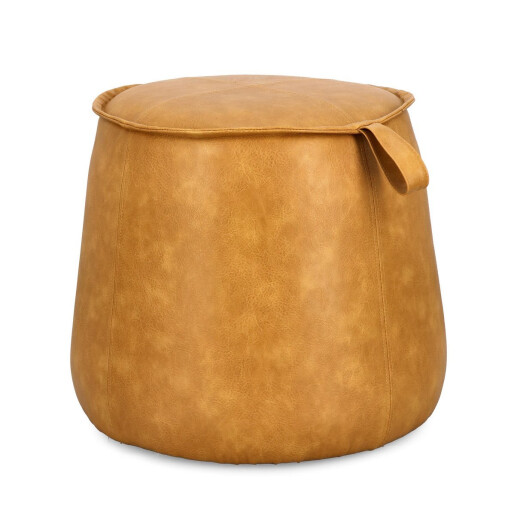 Taburet mdf piele ecologica galben mustar Rudina 52x44 cm