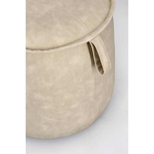 Taburet mdf piele ecologica ivoire Rudina 52x44 cm