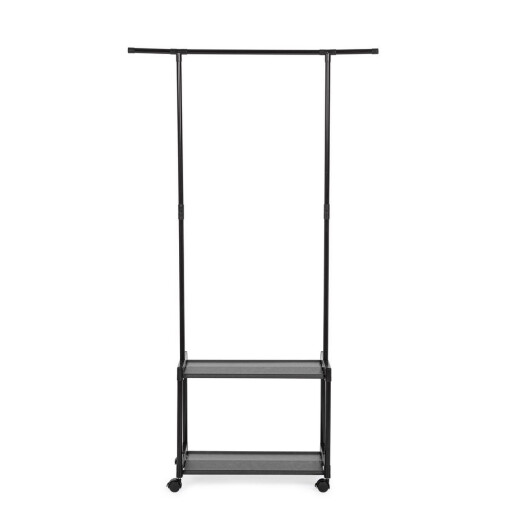 Suport haine, incaltaminte otel plastic negru Roald 86x35x156h
