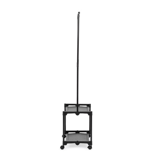 Suport haine, incaltaminte otel plastic negru Roald 86x35x156h