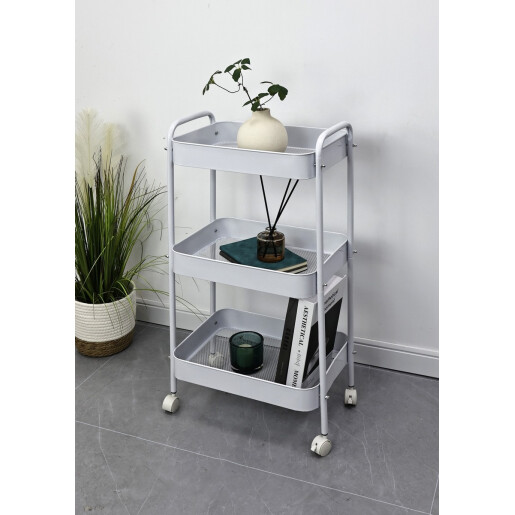 Carucior servire otel alb Leiky 41x29.5x77 cm