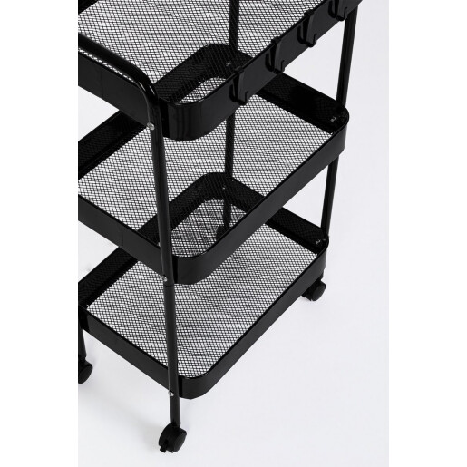 Carucior servire otel negru Leiky 41x29.5x77 cm