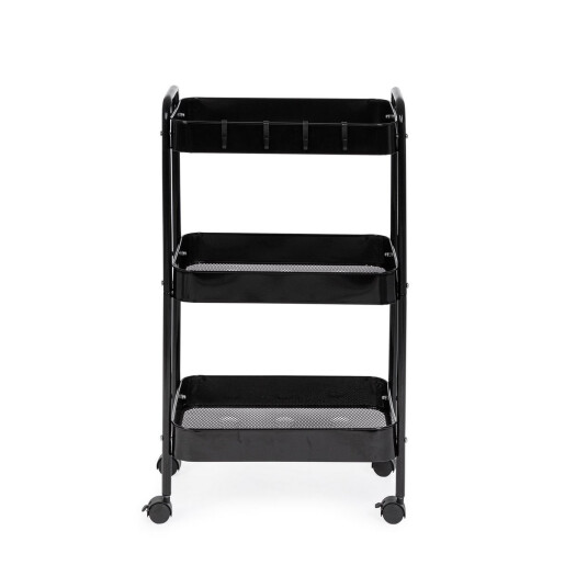 Carucior servire otel negru Leiky 41x29.5x77 cm