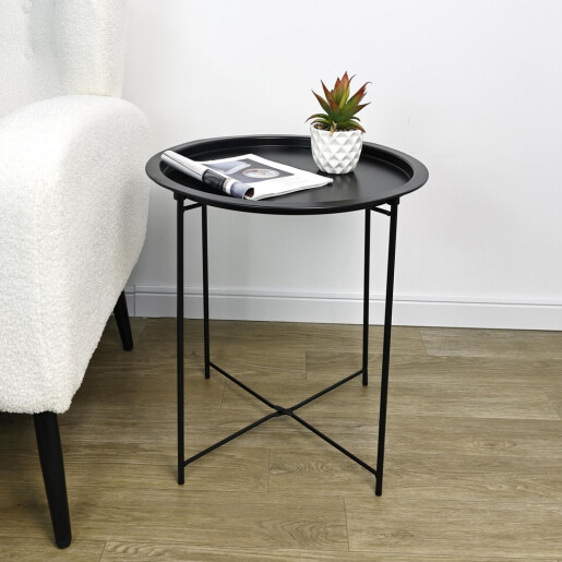 Masuta cafea otel negru Hilmar Ø47x51h