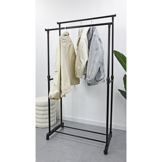 Suport haine otel negru Roald 80x42x90x160h